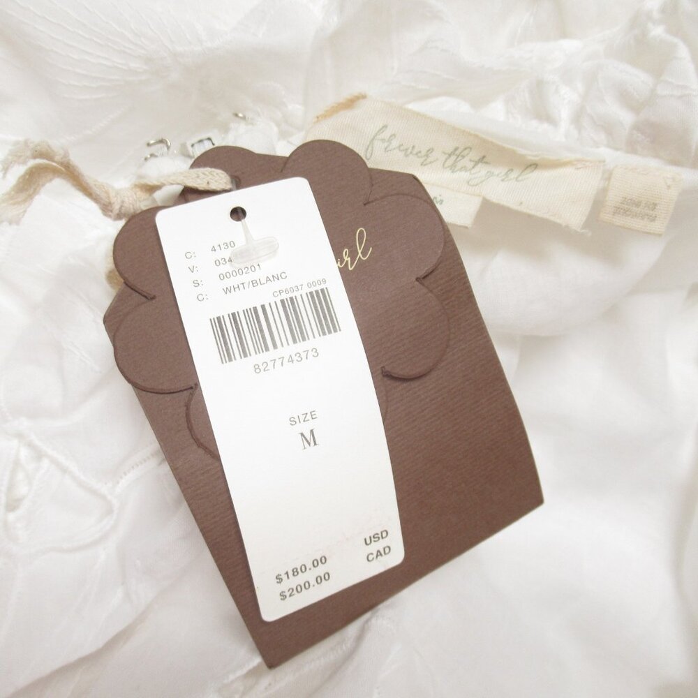 Anthropologie Forever That Girl Tie-Back Ruffled Eyelet Dress White - Medium - Picture 11 of 13